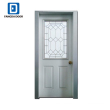 Fangda galvanized steel door with glass,9 lite glass insert steel door